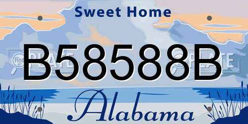B58588B Alabama License Plate