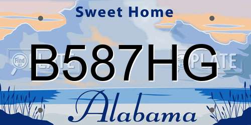 B587HG Alabama License Plate