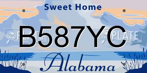 B587YC Alabama License Plate