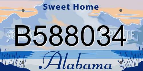 B588034 Alabama License Plate