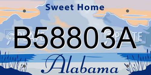 B58803A Alabama License Plate