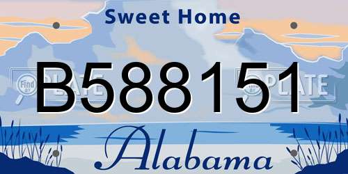 B588151 Alabama License Plate