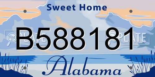 B588181 Alabama License Plate