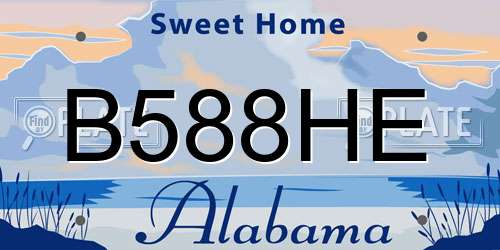 B588HE Alabama License Plate