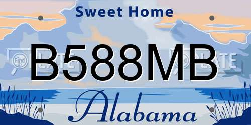 B588MB Alabama License Plate