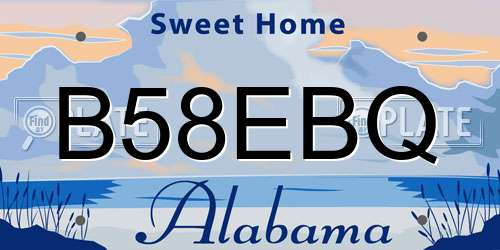 B58EBQ Alabama License Plate