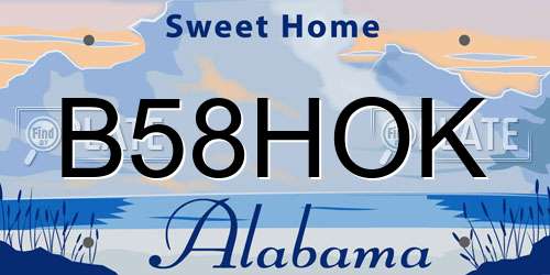 B58HOK Alabama License Plate