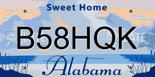 B58HQK Alabama License Plate