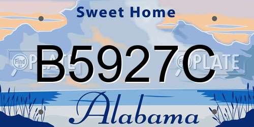 B5927C Alabama License Plate