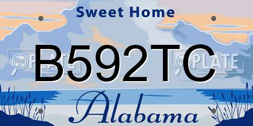 B592TC Alabama License Plate