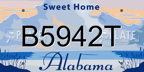 B5942T Alabama License Plate