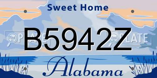 B5942Z Alabama License Plate