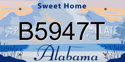 B5947T Alabama License Plate