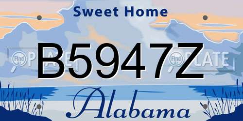 B5947Z Alabama License Plate