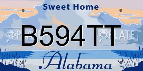 B594TT Alabama License Plate