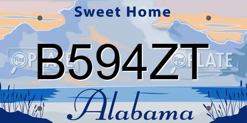 B594ZT Alabama License Plate