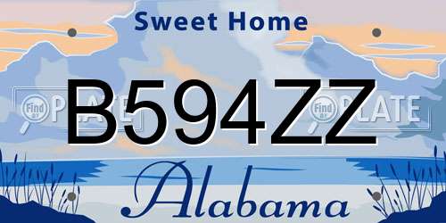 B594ZZ Alabama License Plate