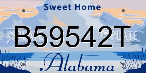 B59542T Alabama License Plate