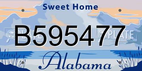 B595477 Alabama License Plate