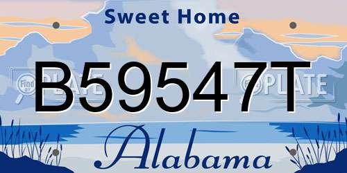 B59547T Alabama License Plate