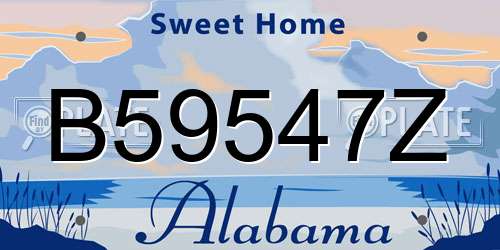 B59547Z Alabama License Plate