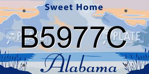 B5977C Alabama License Plate