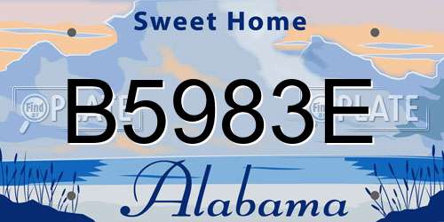 B5983E Alabama License Plate