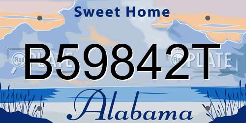 B59842T Alabama License Plate