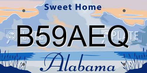 B59AEQ Alabama License Plate