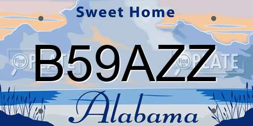 B59AZZ Alabama License Plate