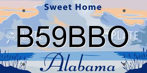 B59BBO Alabama License Plate