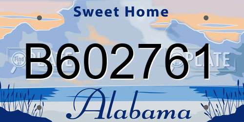 B602761 Alabama License Plate