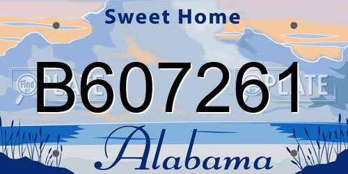 B607261 Alabama License Plate