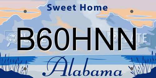 B60HNN Alabama License Plate
