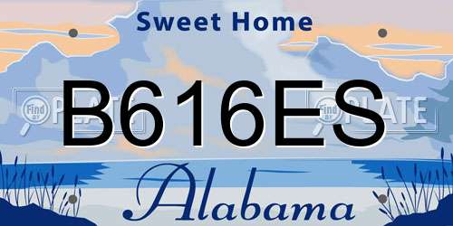 B616ES Alabama License Plate