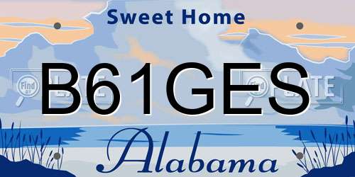 B61GES Alabama License Plate