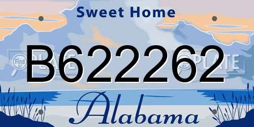 B622262 Alabama License Plate