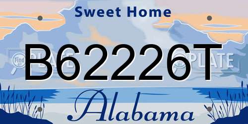 B62226T Alabama License Plate