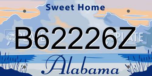 B62226Z Alabama License Plate