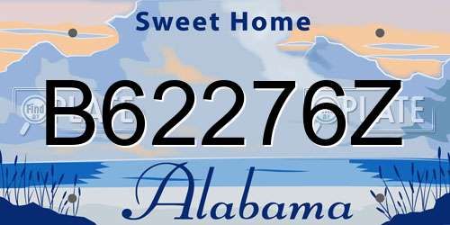 B62276Z Alabama License Plate