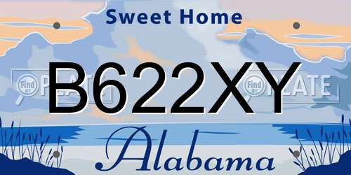 B622XY Alabama License Plate