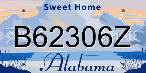 B62306Z Alabama License Plate