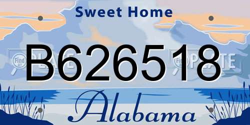 B626518 Alabama License Plate