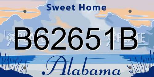B62651B Alabama License Plate