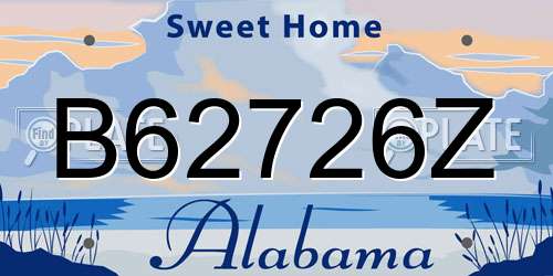 B62726Z Alabama License Plate