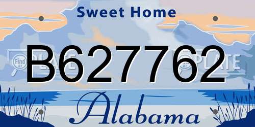 B627762 Alabama License Plate