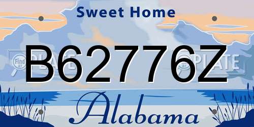 B62776Z Alabama License Plate