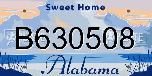 B630508 Alabama License Plate