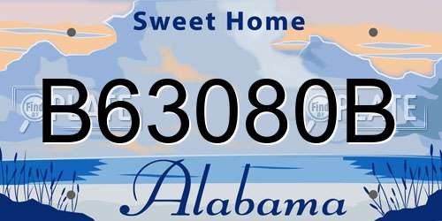 B63080B Alabama License Plate