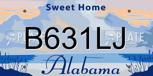B631LJ Alabama License Plate
